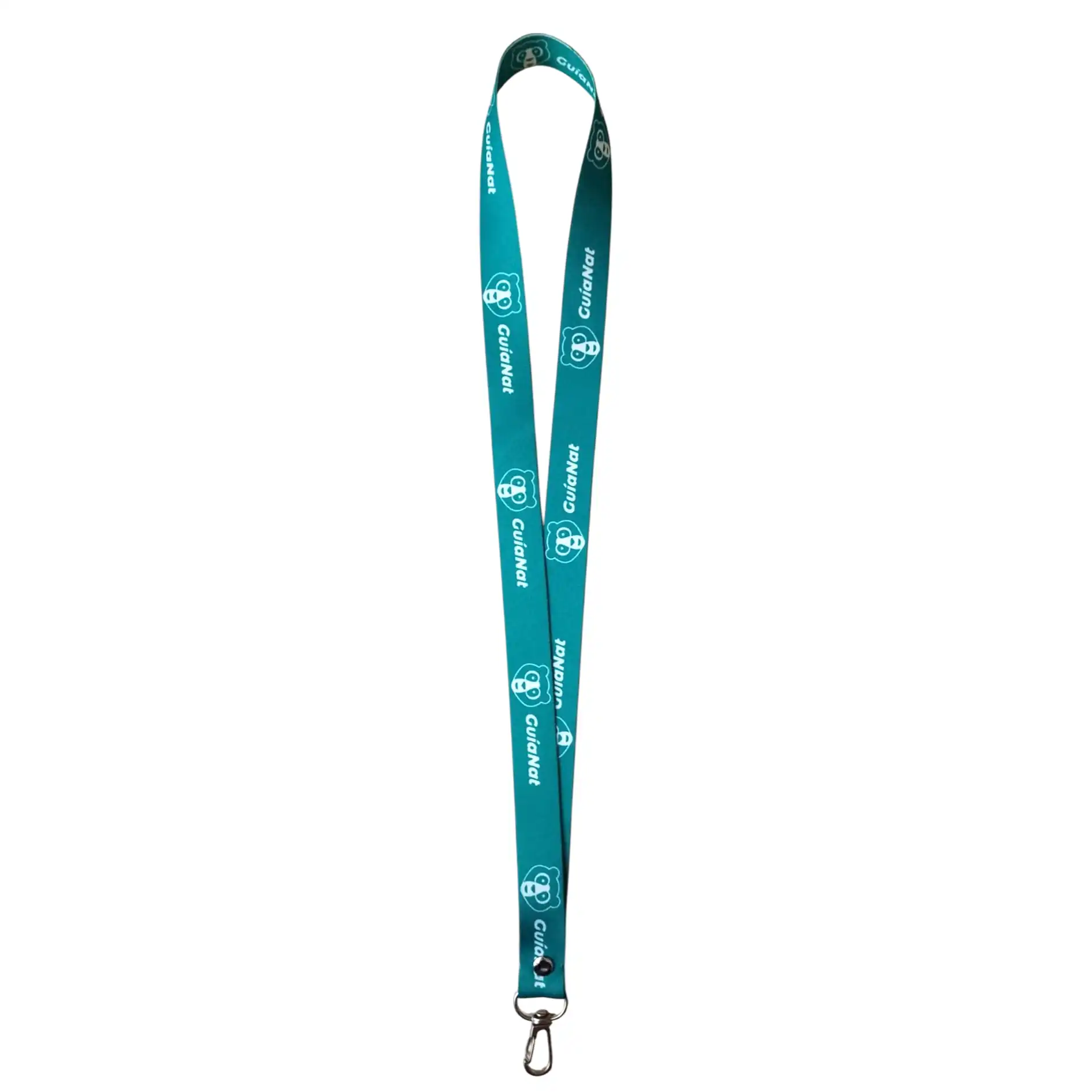 Cinta porta carnet verde sencilla para identificación de personal.